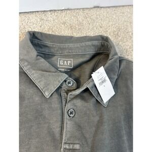 NWT GAP Polo Shirt Mens Large Vintage Soft Casual Summer Comfort Classic Grey